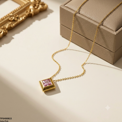 TPSH00822 MSJ Stainless Steel Square  Drop Pendant - TPSH