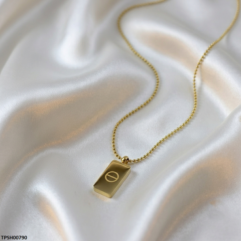 TPSH00790 MSJ Stainless Steel Gold Brick Drop Pendant - TPSH