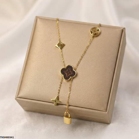 TNCH00341 QSJ Stainless Steel Star/Lock Necklace - TNCH