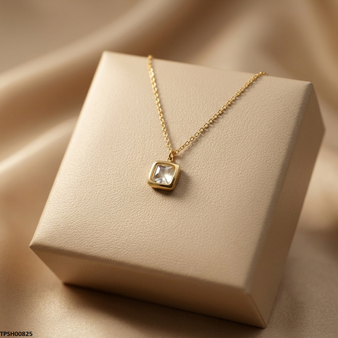 TPSH00825 QSJ Stainless Steel Square Pendant - TPSH