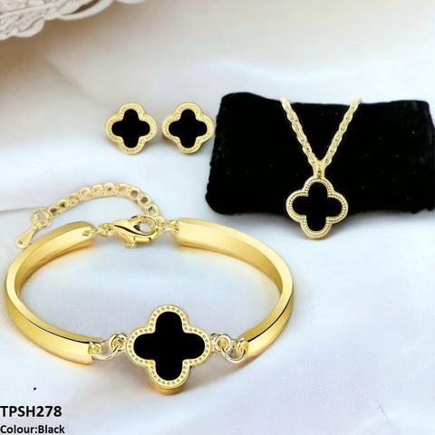 Enhance your style with our TPSH278 ZXS Painted Clover Pendant Set. Made with precision and care, this fashion jewelry set adds a touch of elegance to any outfit. An ideal choice for fashion accessories that are affordable yet stylish, from the trusted TJ Wholesale Pakistan.