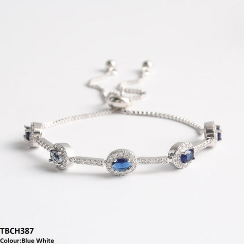TBCH387  WKO Blue Oval Join Bracelet Adjustable - TBCH