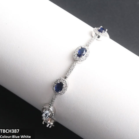 TBCH387  WKO Blue Oval Join Bracelet Adjustable - TBCH