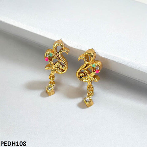 PEDH108 MZM Root Flower Drop Earrings  - PEDH