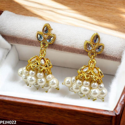 PEJH022 MZM Tear Pearl Drop Jhumki - PEJH