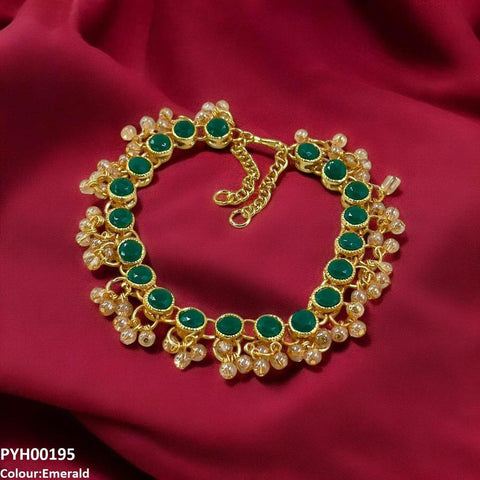 PYH00195 FRN Round Pearl Drop Single Anklet - PYH