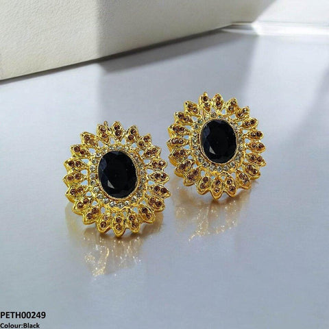 PETH00249 FRN Oval Flower Tops Pair - PETH