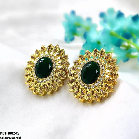 PETH00249 FRN Oval Flower Tops Pair - PETH