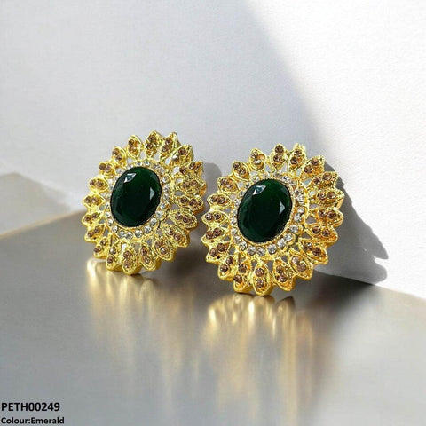 PETH00249 FRN Oval Flower Tops Pair - PETH