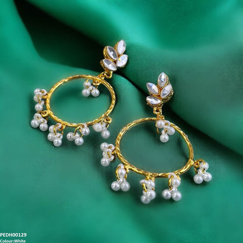 PEDH00129 FRN Tear Round Drop Earrings - PEDH