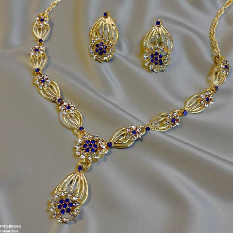 PNSH00016 SDQ Rose Flower Necklace Set - PNSH