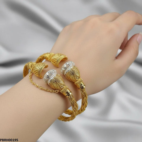 PBRH00195 MZM Twisted  Screw Adjustable Bangle Set - PBRH