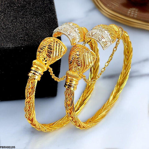 PBRH00195 MZM Twisted  Screw Adjustable Bangle Set - PBRH