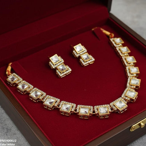 PNSH00022 FRN Square Necklace Set - PNSH