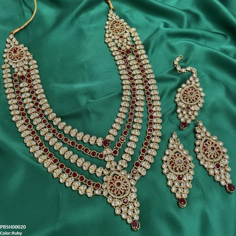 PBSH00020 FRN Tear Flower Bridal Mala Set - PBSH