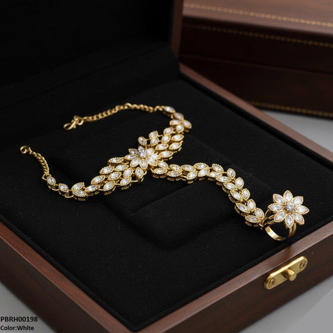 PBRH00198 FRN Marquise Flower Angla Bracelet Adjustable - PBRH
