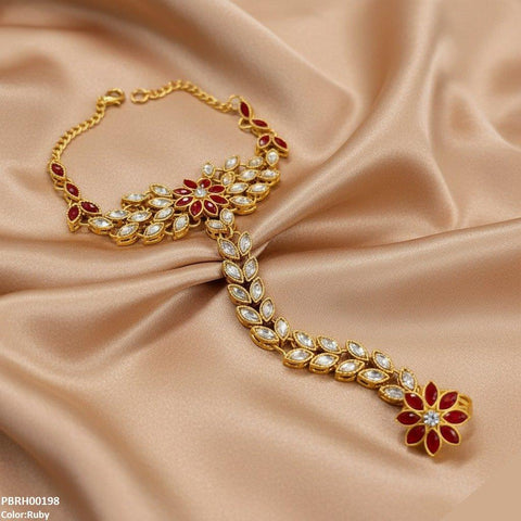 PBRH00198 FRN Marquise Flower Angla Bracelet Adjustable - PBRH