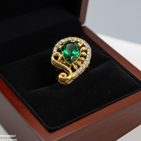 PRH00067 FRN Tear Flower Ring Adjustable - PRH