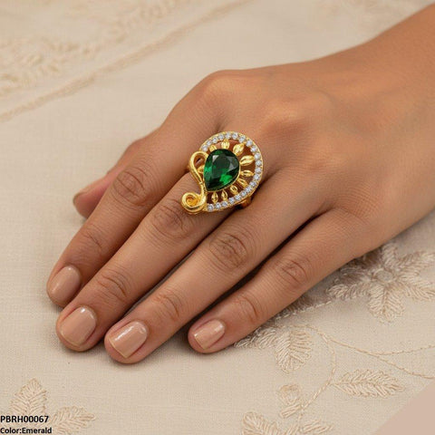 PRH00067 FRN Tear Flower Ring Adjustable - PRH