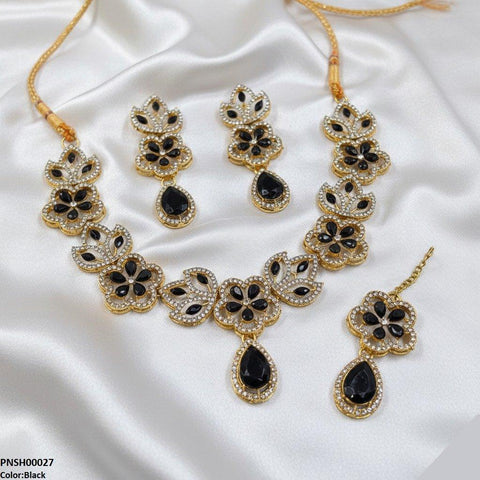 PNSH00027 FRN Tear Flower Necklace Set - PNSH