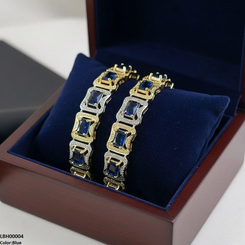 LBH00004 ANI Rectangle Stone Bangle Set - LBH