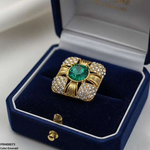 PRH00073 FRN Round Stone Ring Adjustable - PRH