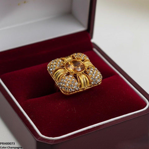 PRH00073 FRN Round Stone Ring Adjustable - PRH