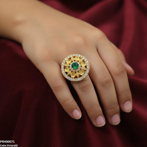 PRH00071 FRN Round Flower Ring Adjustable - PRH