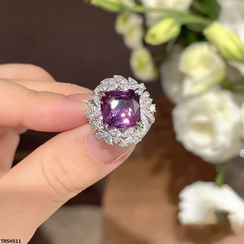 TRSH511 CJD Imp Square Flower Ring Adjustable- TRSH