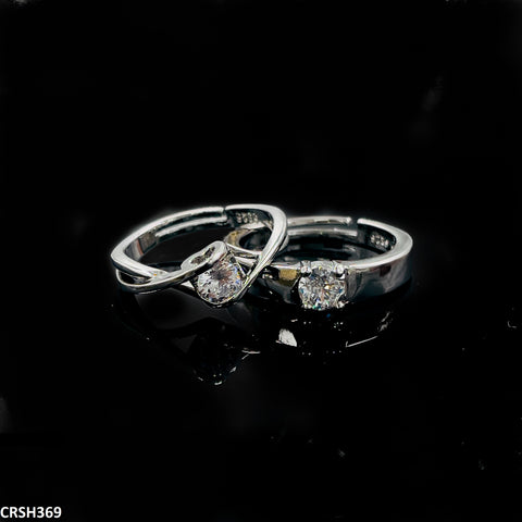 CRSH369 ZFQ Heart Couple Rings Adjustable - TRSH