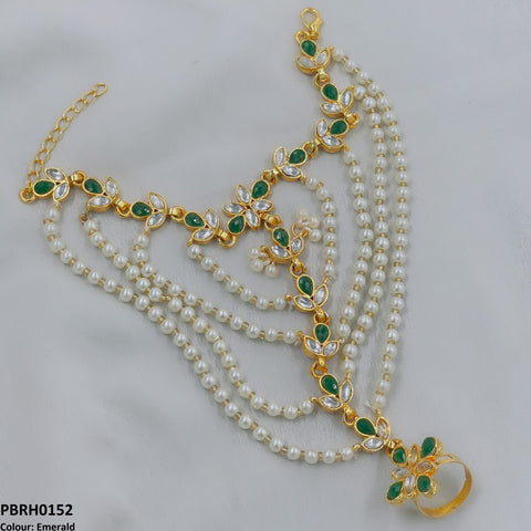 PBRH152 SDQ Pearl Flower Angla Bracelet Adjustable - PBRH