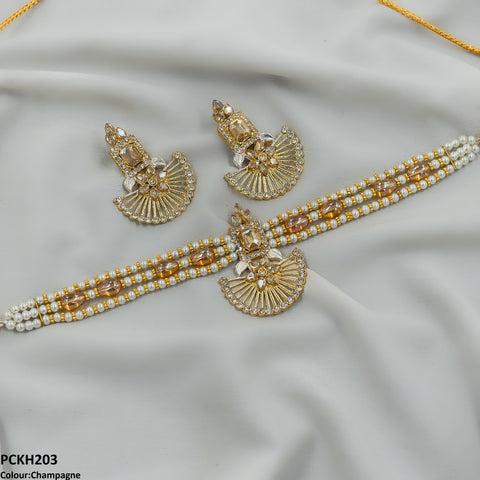 PCKH203 SDQ Square Flower Choker Set - PCKH