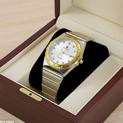 MHL00088 IWA Round Gold Bazel Men's Watch - MHL