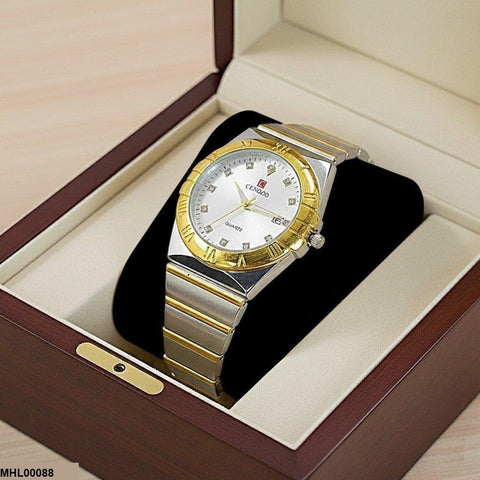 MHL00088 IWA Round Gold Bazel Men's Watch - MHL
