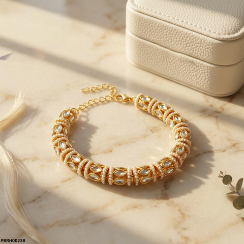 PBRH00238 MZM Marquise Pearl Stone Bracelet - PBRH