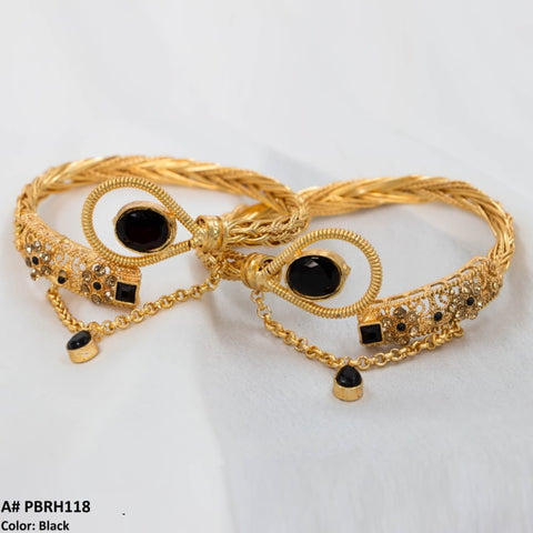 PBRH118 MZM Flower Bangles Pair - PBRH