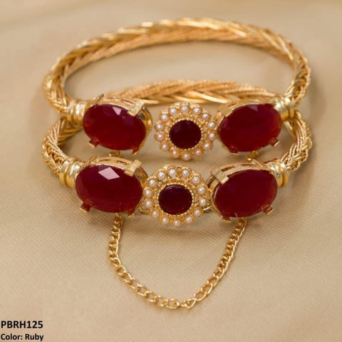 PBRH125 MZM Flower/Bezza Hand Bangles Pair