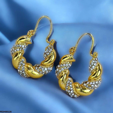 PEDH00126 MZM Twisted Drop Earrings - PEDH