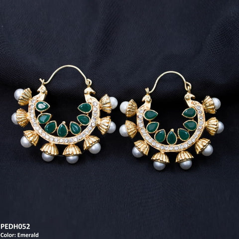 PEDH052 FRN Pear Temple Ear Hoops Pair - PEDH