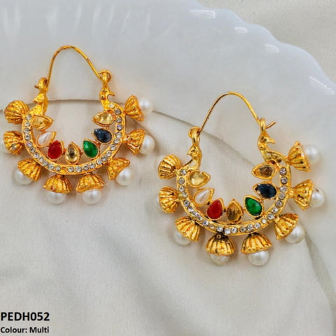 PEDH052 FRN Pear Temple Ear Hoops Pair - PEDH