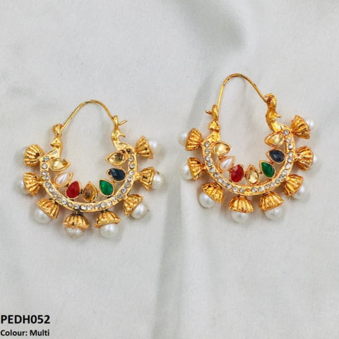 PEDH052 FRN Pear Temple Ear Hoops Pair - PEDH