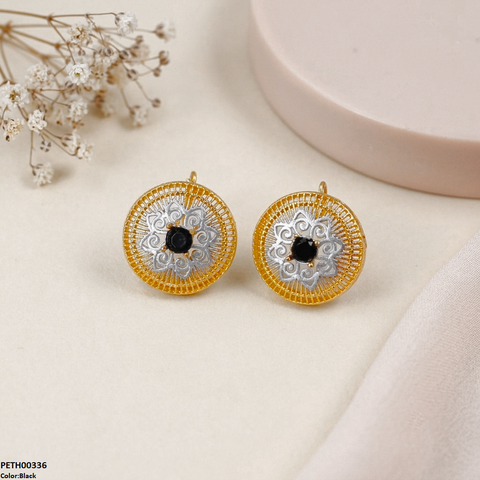 PETH00336 FRN Round Flower Tops Pair - PETH