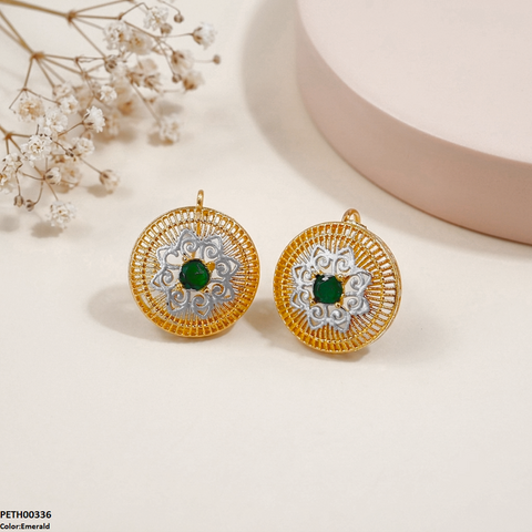 PETH00336 FRN Round Flower Tops Pair - PETH