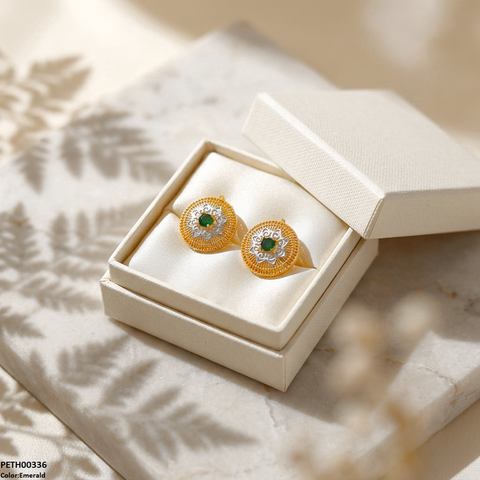 PETH00336 FRN Round Flower Tops Pair - PETH