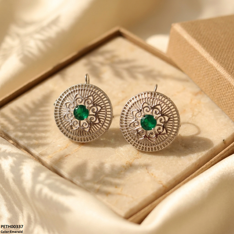 PETH00337 FRN Round Flower Tops Pair - PETH