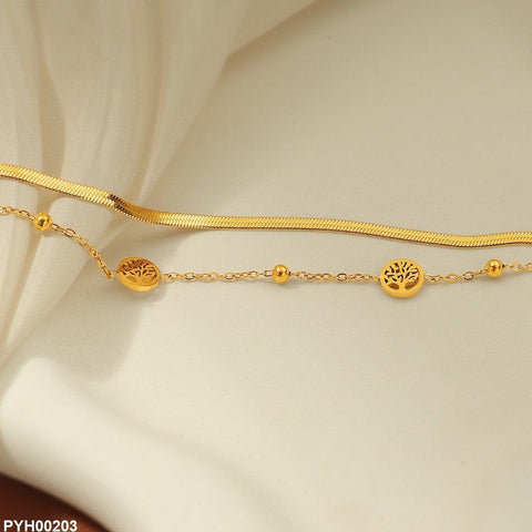 PYH00203 DGF Stainless Steel Ancestral Tree Anklet Single - PYH