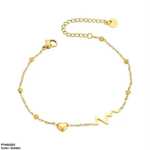 PYH00205 DGF Stainless Steel Heart  Anklet Single - PYH