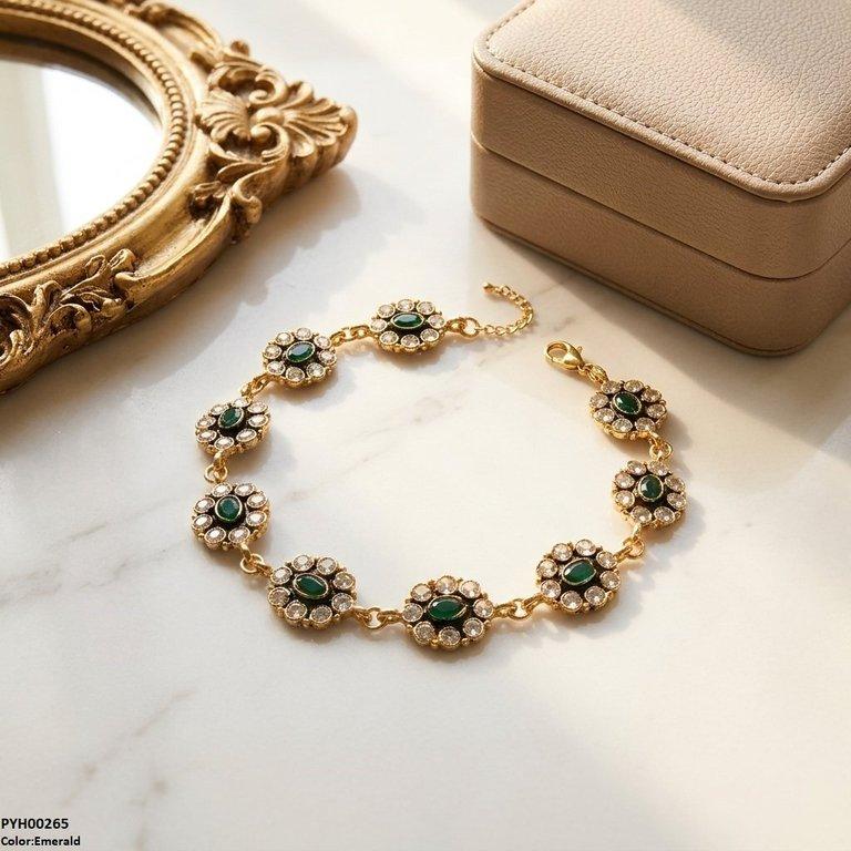 PYH00265 ABD Oval Flower Single Anklet - PYH