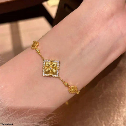 TBCH00484 GWH Square Flower ZIRCON Bracelet Adjustable - TBCH