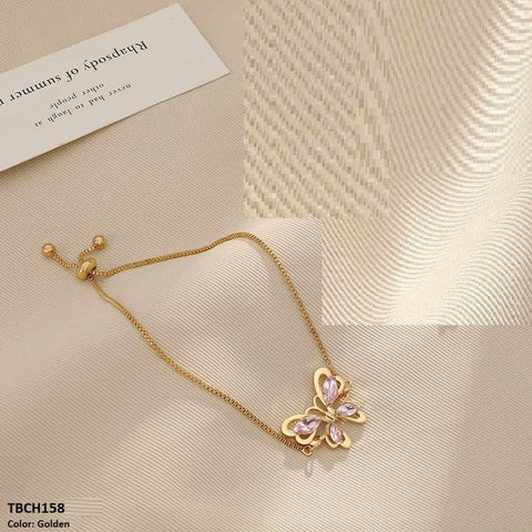 TBCH158 QWN Butterfly/Box Chain Hand Bracelet - CBCH